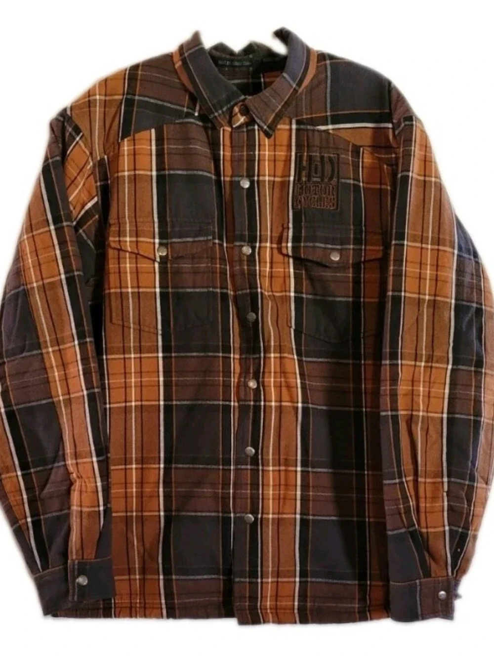 Harley-Davidson Sherpa Lined Plaid Shacket Jacket Handwarmer Pockets Heavyweight
